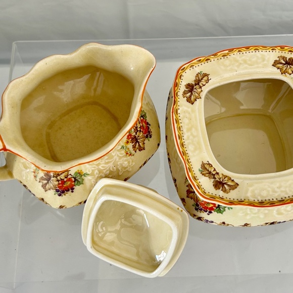 Vintage Myott Staffordshire Bone China Embossed Sugar & Creamer Pattern #FH2909 - Picture 6 of 9